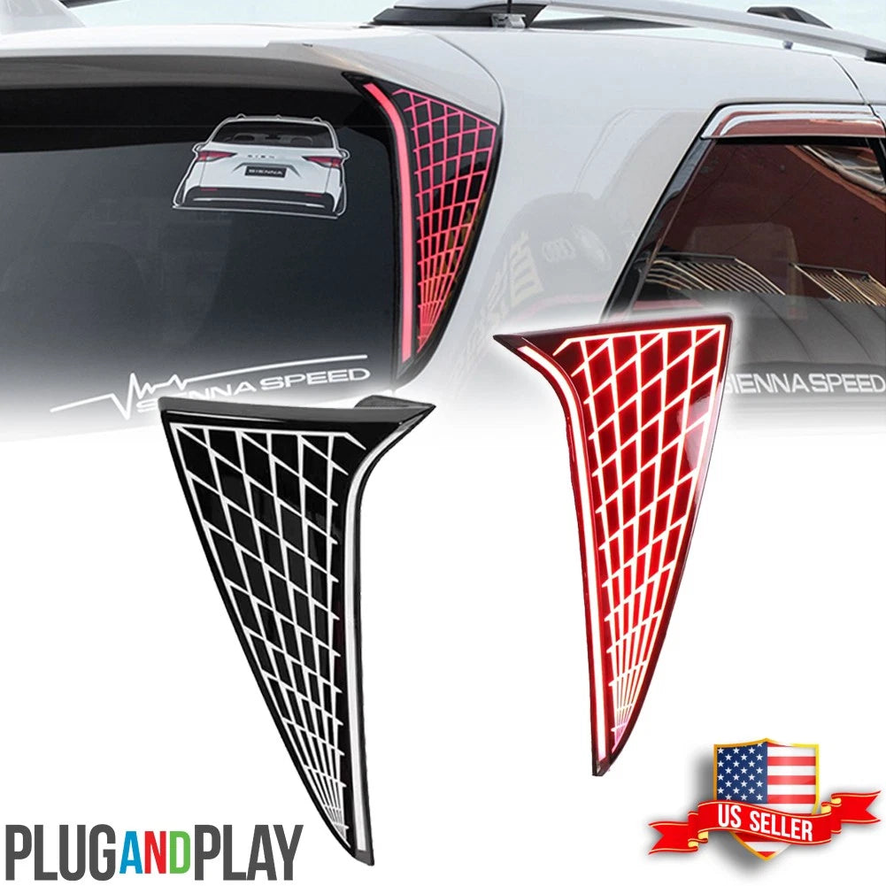 LED Smoke Rear Pillar Tail Lights for Toyota Sienna (2021–2023)