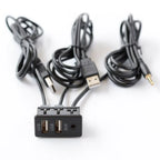 Dual USB 2.0 Car Charger with 3.3mm AUX Extension Cords