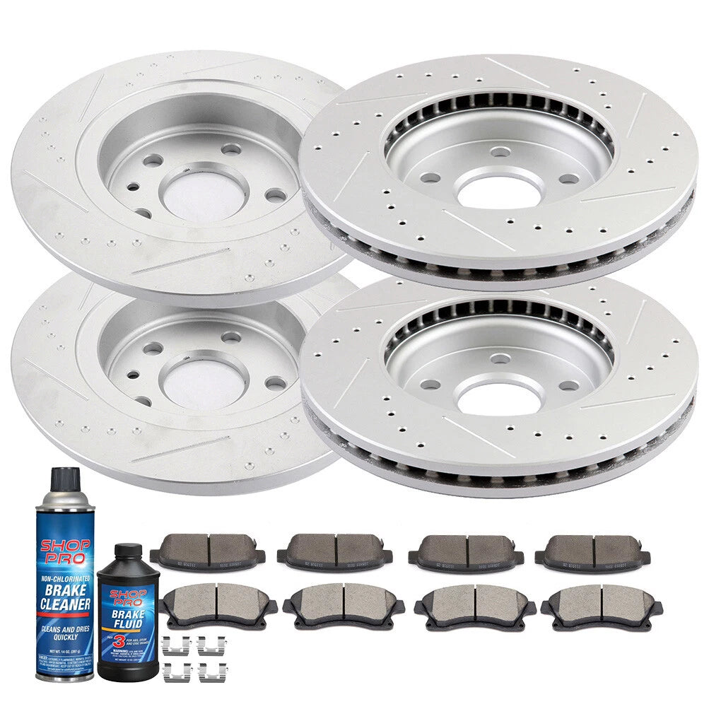 Set of 4 Brake Rotors + 8 Ceramic Pads for Chevy Sonic (2012–2018)