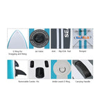 Inflatable Paddle Board for Stand Up Paddle Boards (11' x 30'' x 6'')