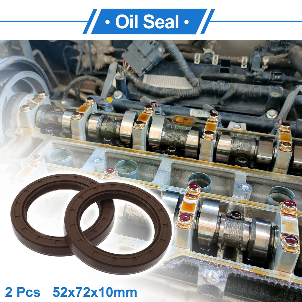 2X Oil Seal Rotary Shaft Seal FKM Rubber 52x72x10mm  
