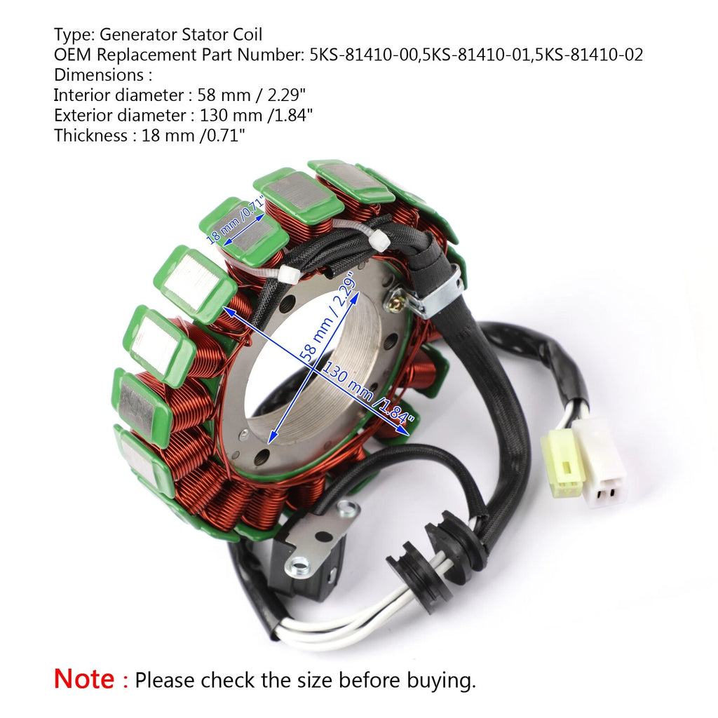 Stator for Yamaha XVS1100 (2003–2011) 5KS-81410-00 5KS-81410-01 5KS-81410-02