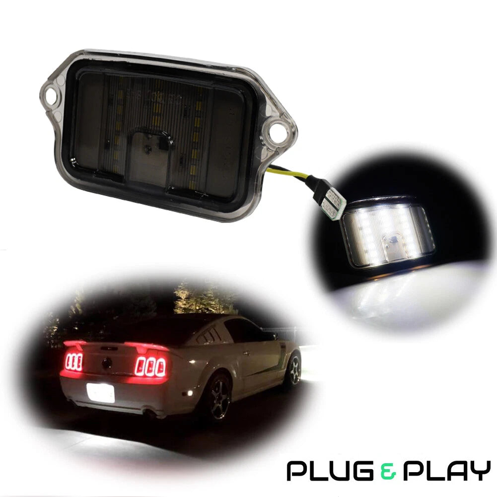 18-SMD Bright White LED License Plate Lights for Ford Mustang (2005–2009)