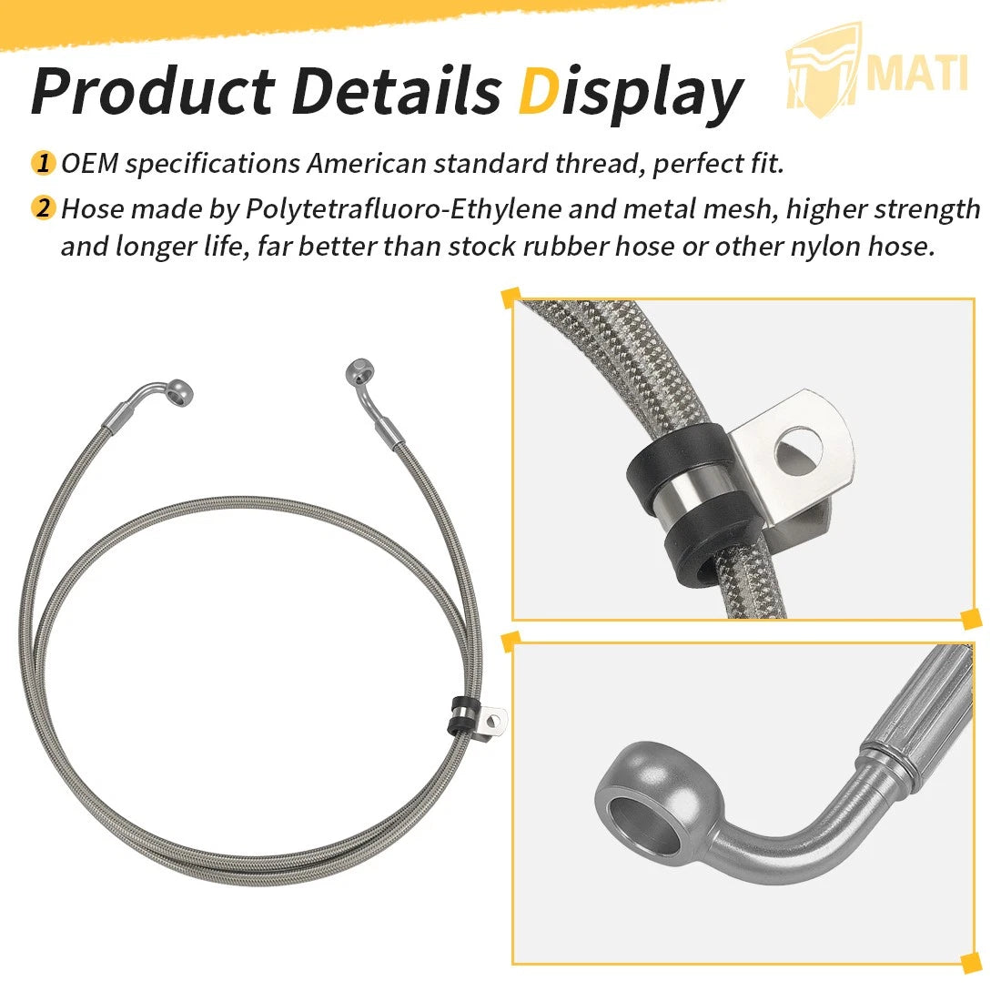 Rear Brake Line for Polaris Scrambler 850 (2013–2025) 1911678 1914132