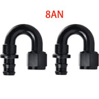 8AN 180 Degree Push-On Lock Hose Fitting Adaptor for Universal (AN8)