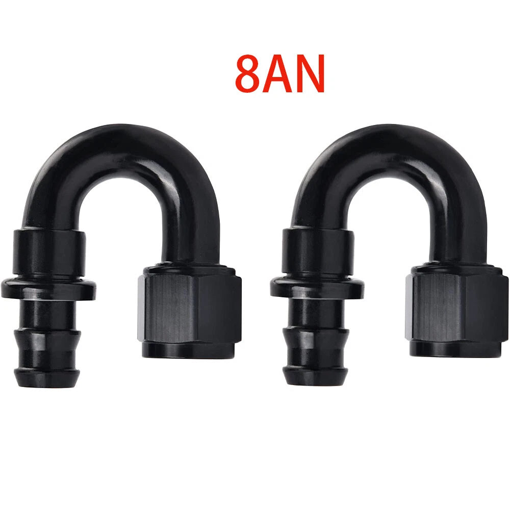8AN 180 Degree Push-On Lock Hose Fitting Adaptor for Universal (AN8)