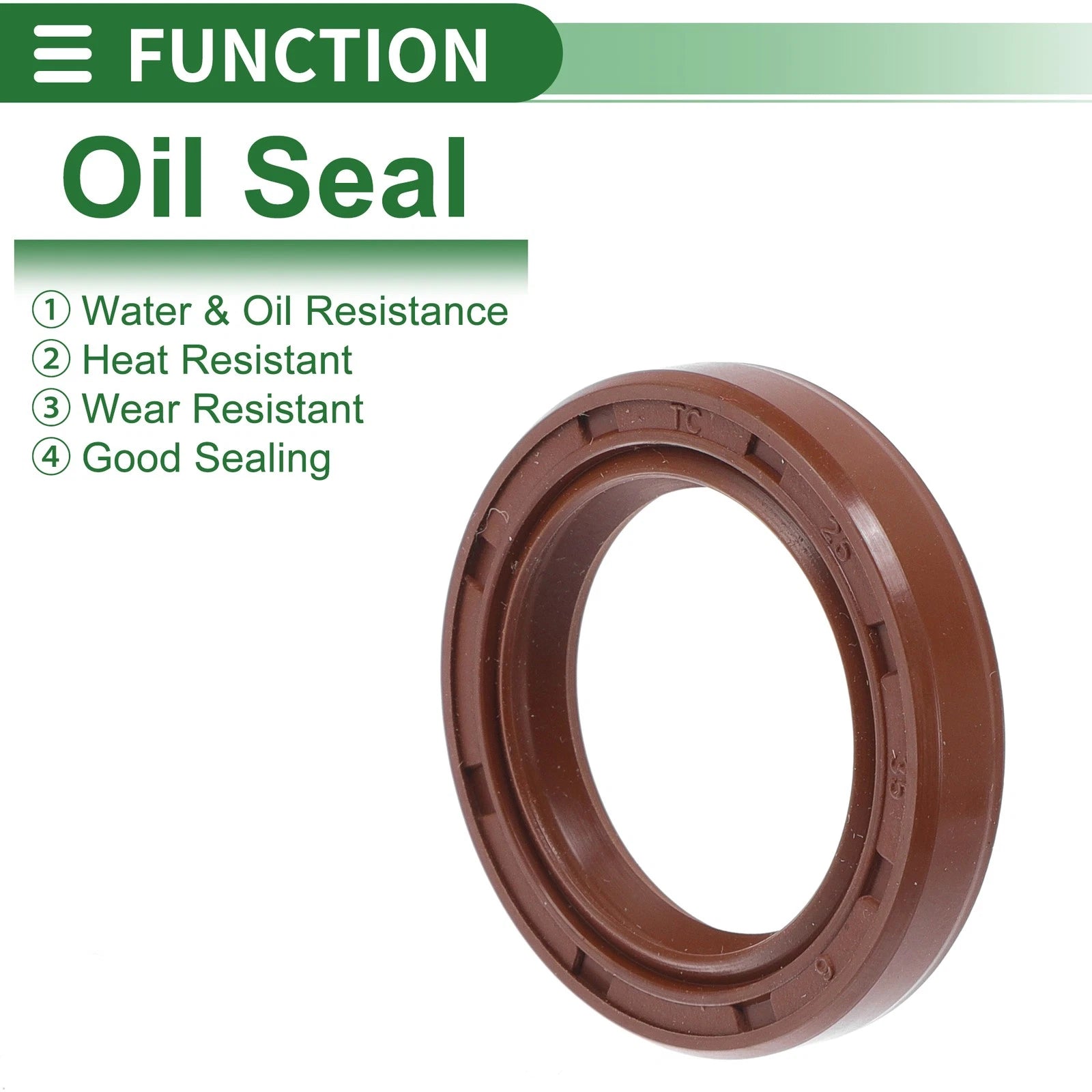 Set of 5 Oil Seal Rotary Shaft Seal FKM Rubber 25x35x6mm