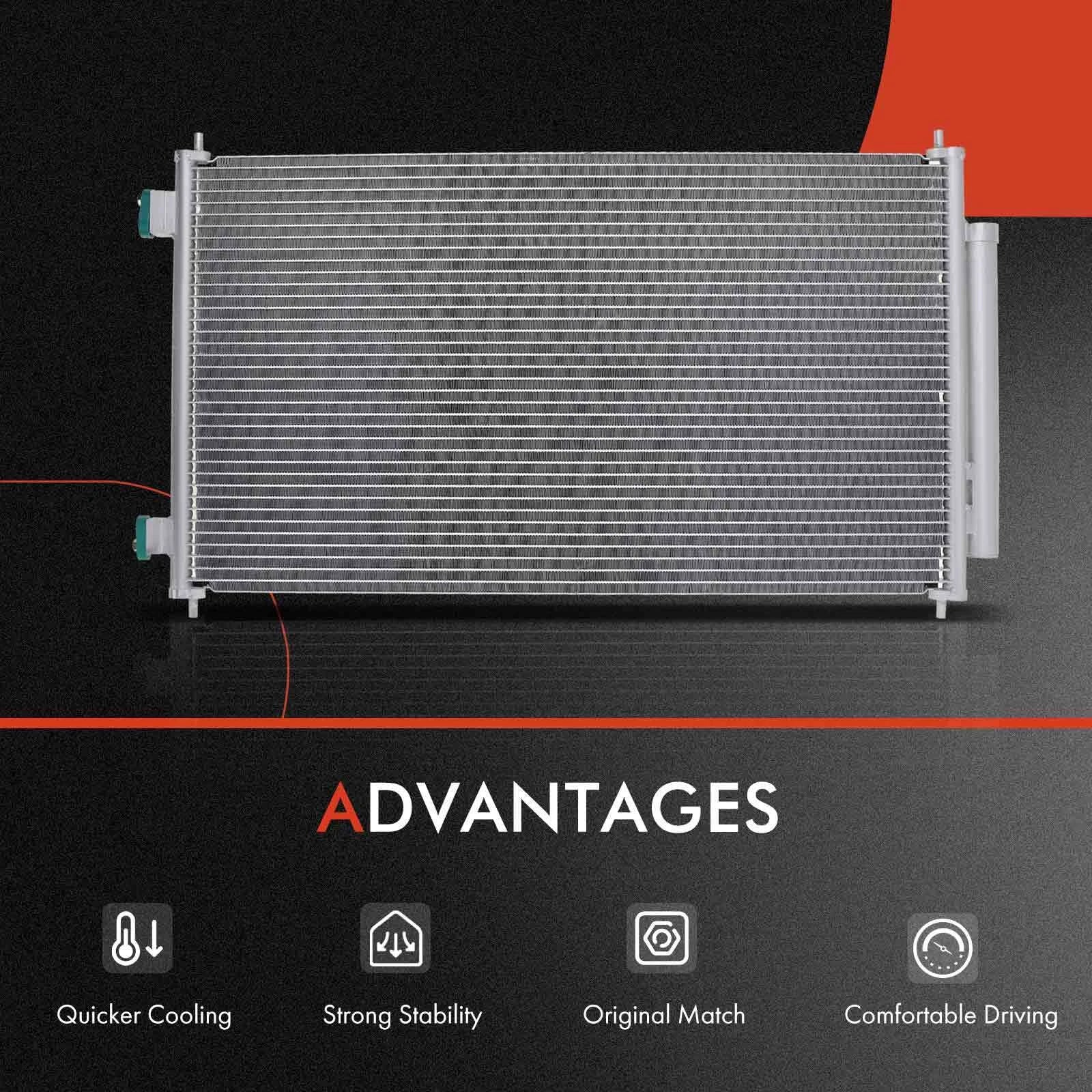 Radiator and A/C Condenser with Drier for Honda CR-V (2007–2011)