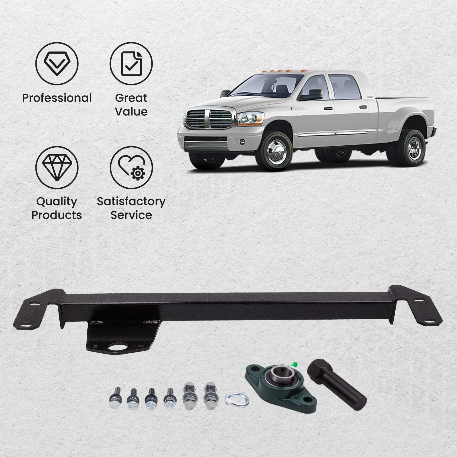 Front Steering Gear Box Stabilizer Bar for Dodge Ram 1500 2500 3500 (2003–2008)