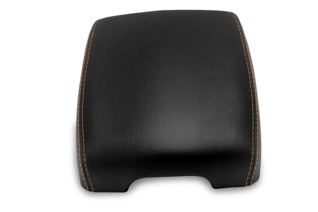 Console Lid Armrest Cover for Infiniti FX35 (2009–2012) - Leather, Orange Stitch