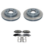 Front Rotors & Akebono ProACT Ceramic Brake Pads Kit for Sierra 1500 (2014–2020)
