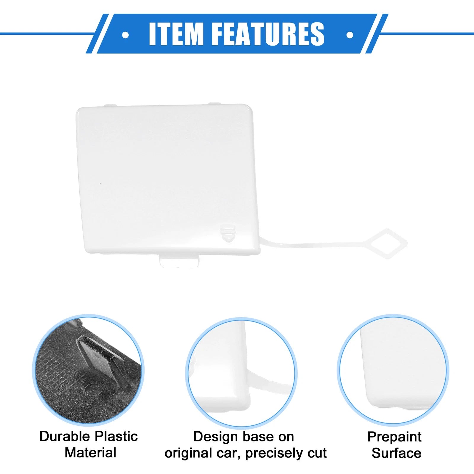 Tow Hook Eye Hole Cover Cap for Mercedes-Benz R350 (2011–2012) White
