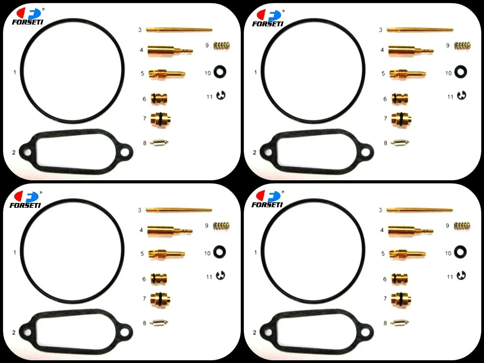 4 x Carburetor Repair Kit for Honda CB400F (1975-1977)
