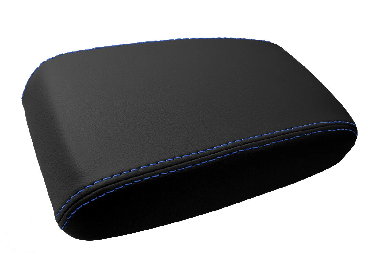 Leather Console Lid Armrest Cover for Toyota Matrix (2003–2008) Blue Stitch