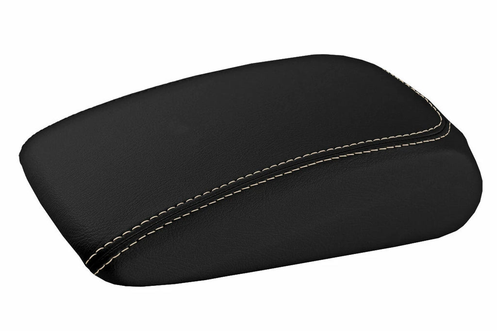 Leather Console Lid Armrest Cover for Audi A3 (2015–2020) - Beige Stitch
