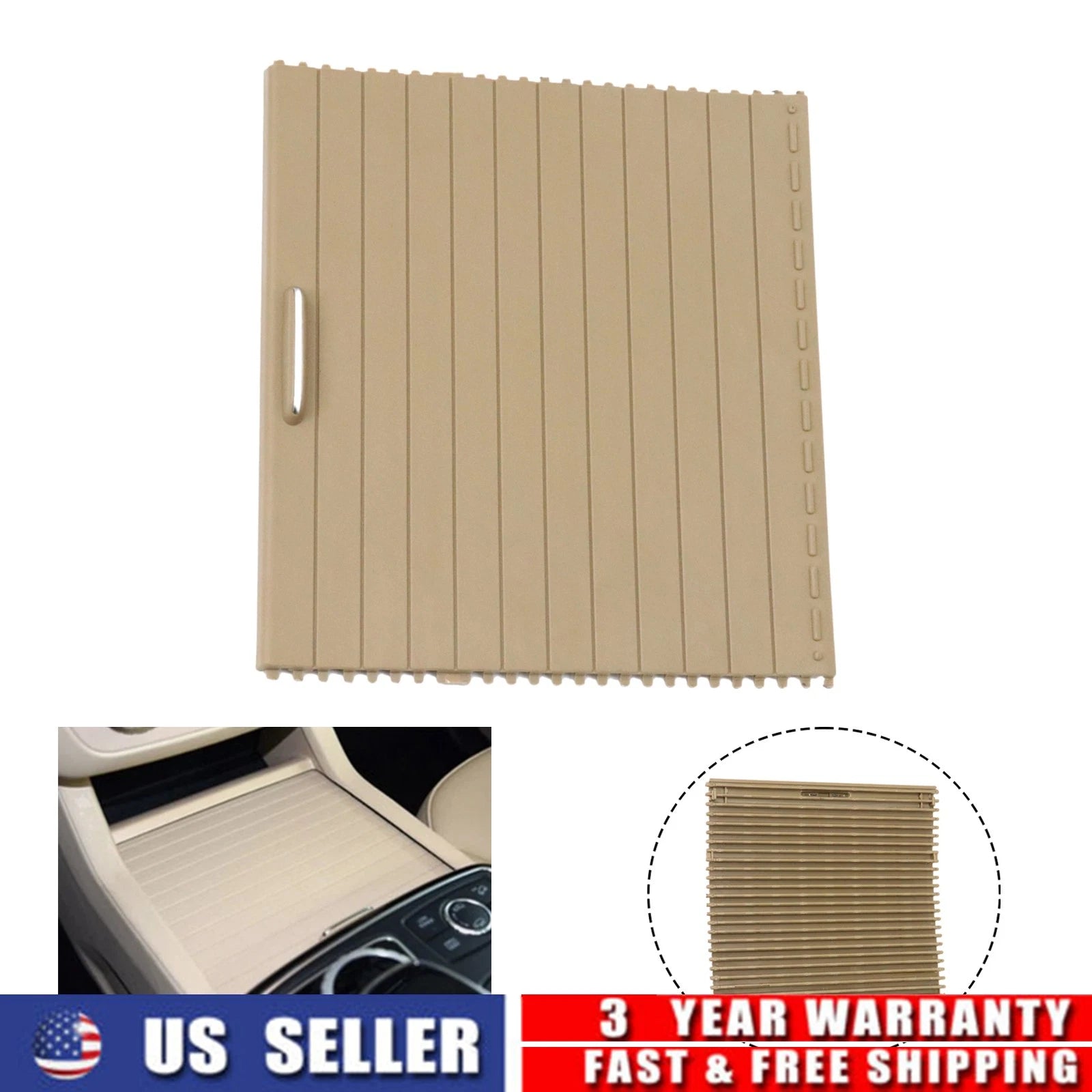 Cup Holder Slide Roller Blind Shutter Cover for Mercedes-Benz GLE GLS (2016–2023)