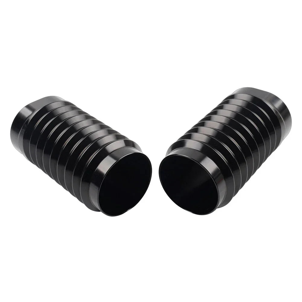 Black Retro Fork Boot Slider Covers for Harley Tour Road Street Tri Glide FLHR (2009-2023)