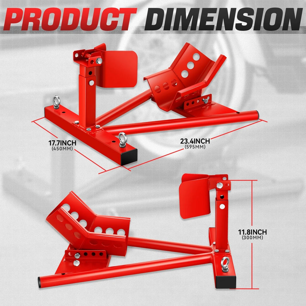 Adjustable Motorcycle Support Stand Wheel Chocks for (15"-21")