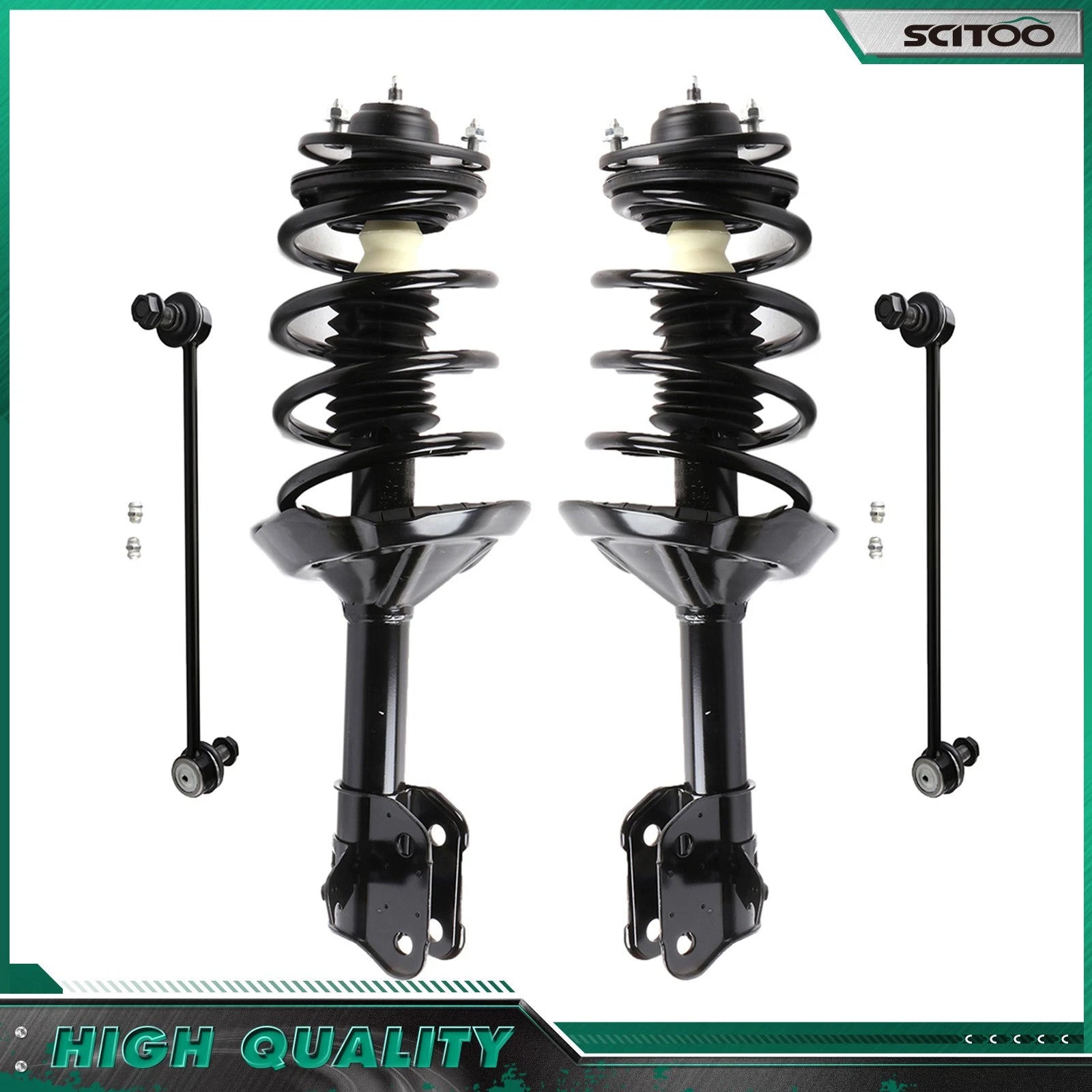 Front Struts w/ Coil Spring + Sway Bar Links for Honda Odyssey (2005–2007)