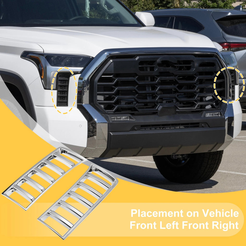 Set of 2 Fog Light Cover Trim for Toyota Tundra (2022–2025) Plating