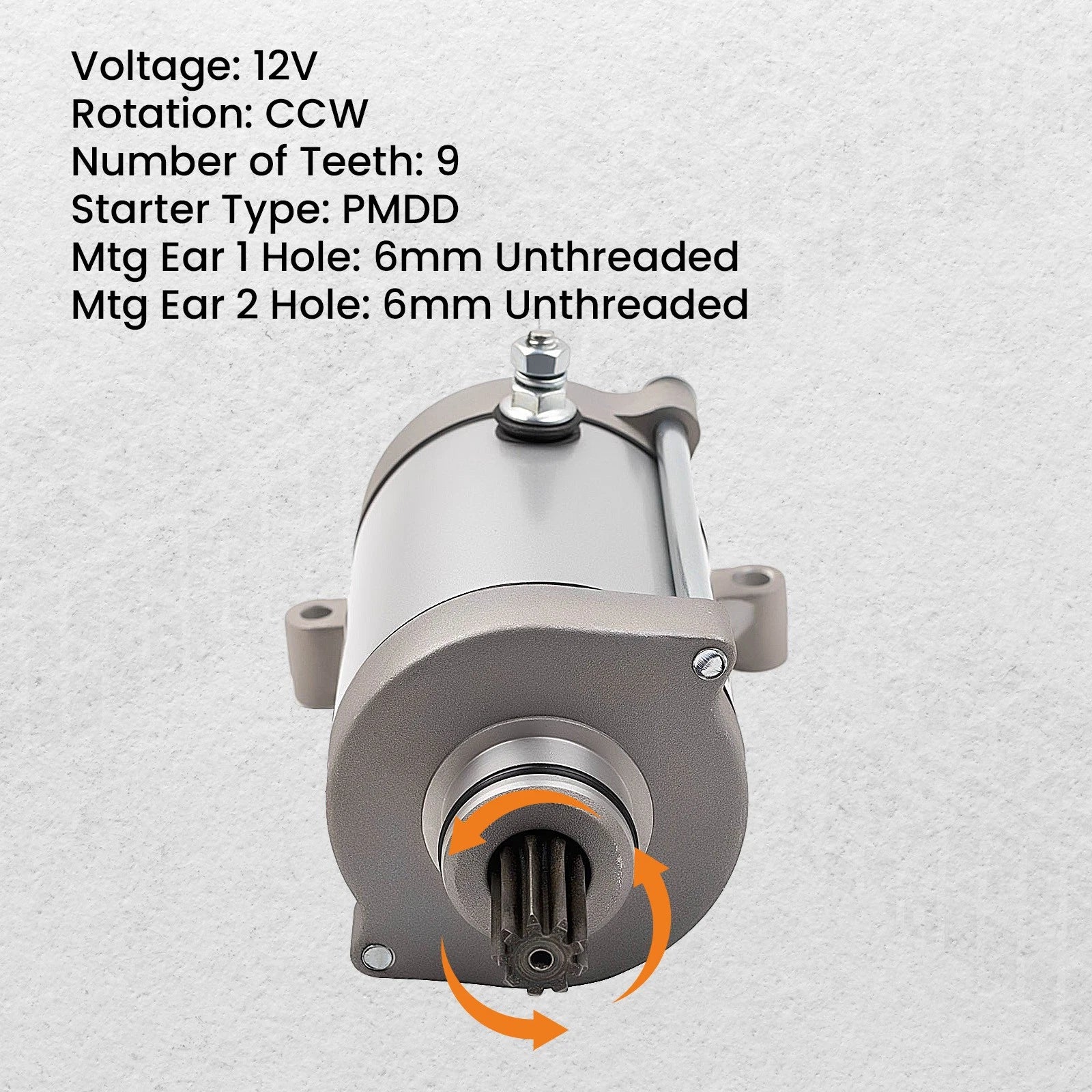 Starter Motor for Yamaha Rhino 450 YXR450F (2006–2009) / 660 YXR660F (2004–2007)