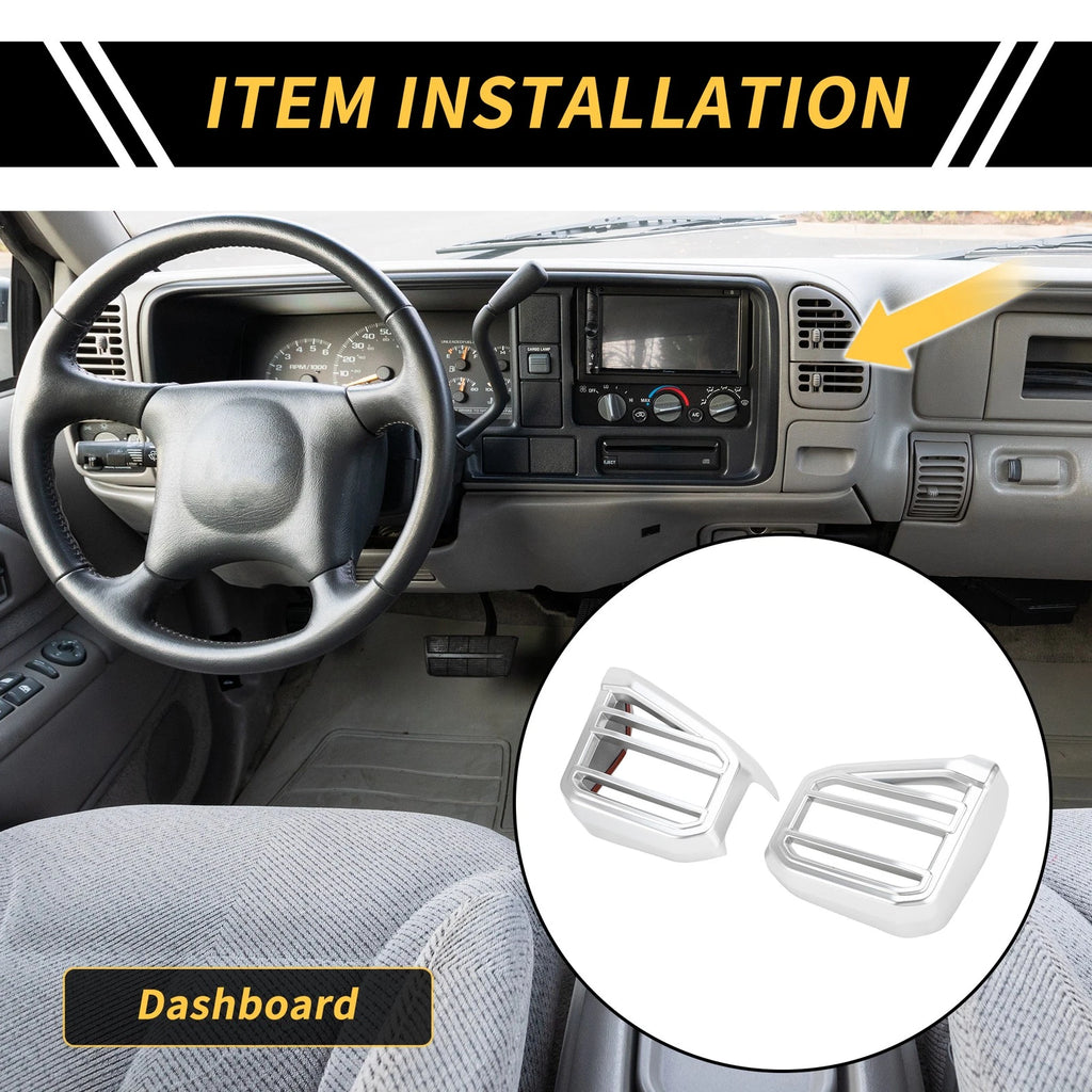 1 Pair Dashboard Side Air Vent AC Outlet Cover Trim for Toyota Tundra (2022–2024)