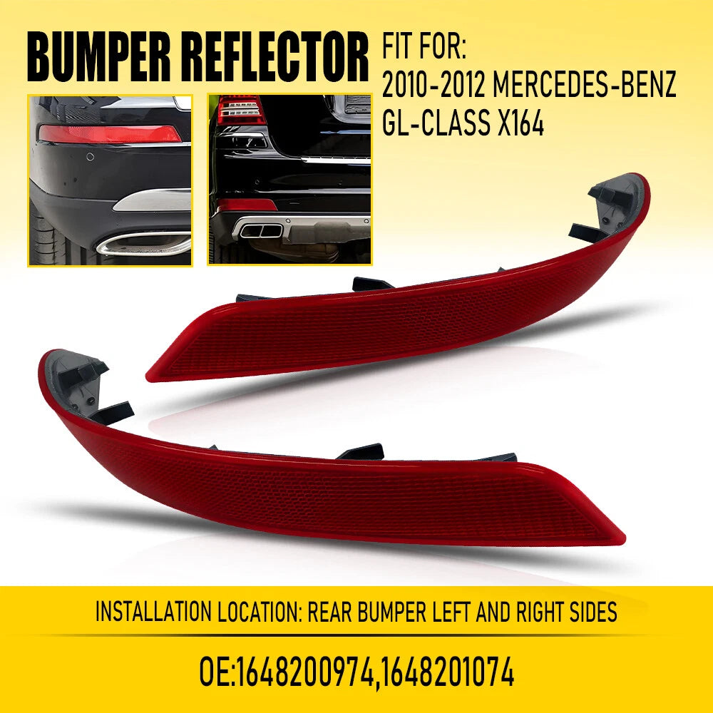 Pair Rear Bumper Reflectors for Mercedes-Benz GL X164 (2010–2012)