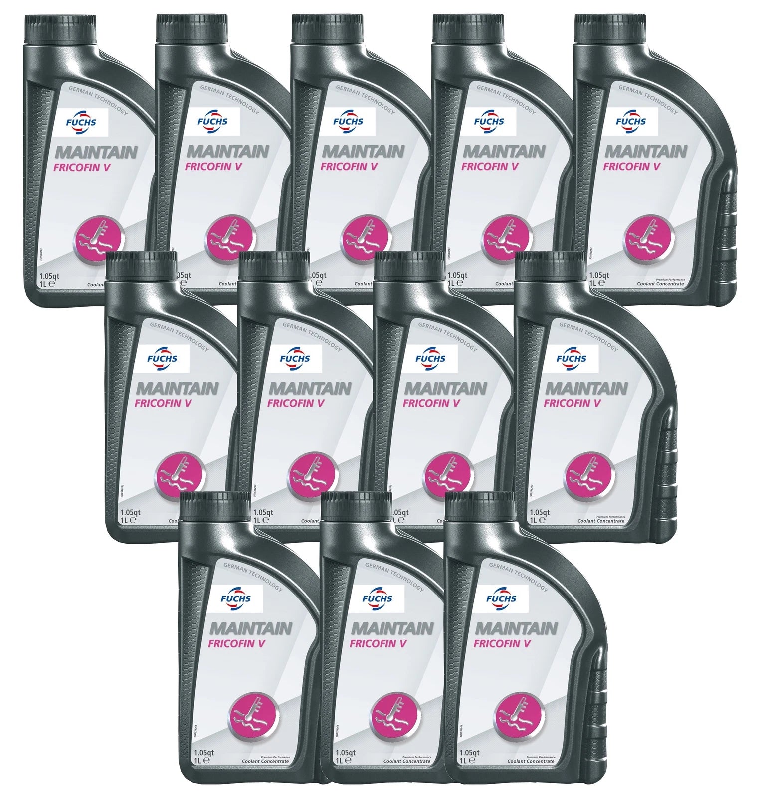 Set of 12 Fuchs Fricofin V Engine Coolant 1L for Audi Volkswagen