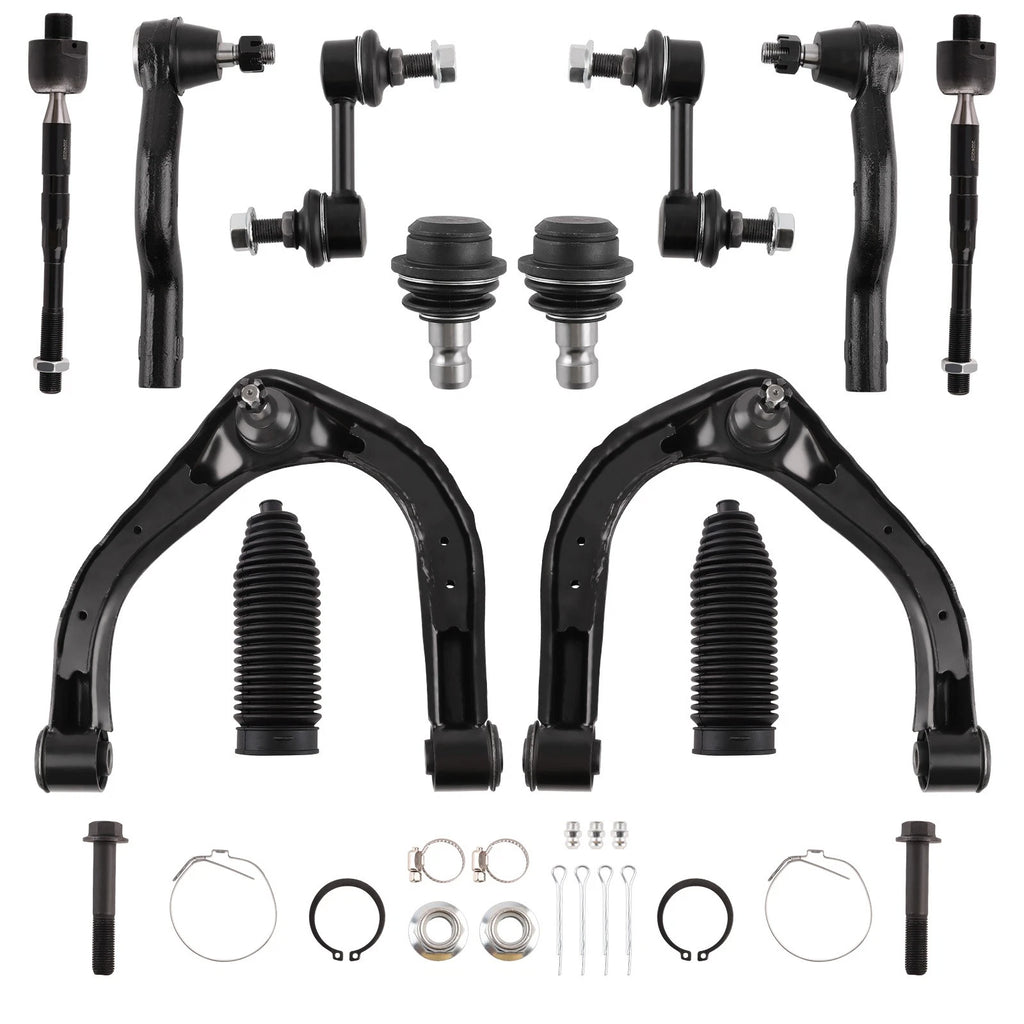 Front Strut w/ Coil Spring + Upper Control Arms for Nissan Titan (2004–2015)