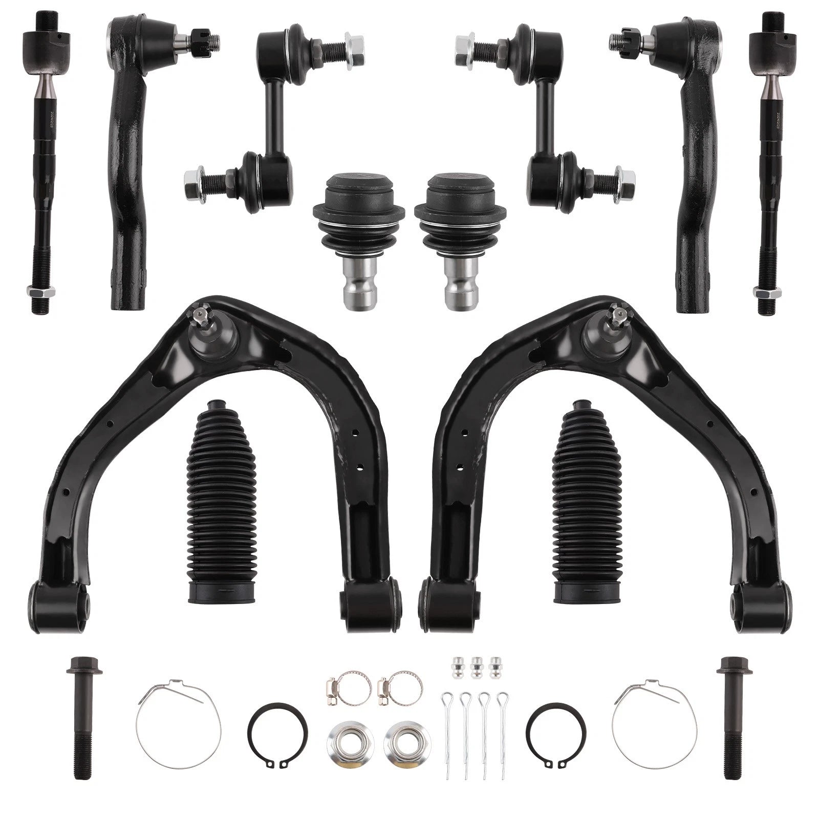 Front Strut w/ Coil Spring + Upper Control Arms for Nissan Titan (2004–2015)