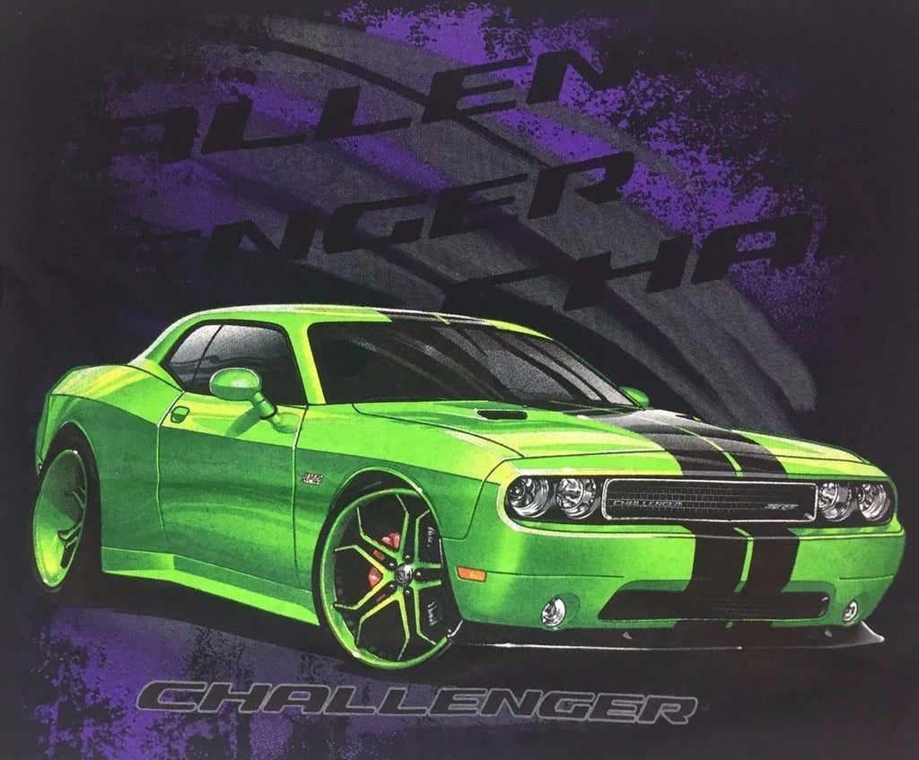 Licensed T-Shirt Black with Lime Green for Dodge Challenger SRT (2015–2023)