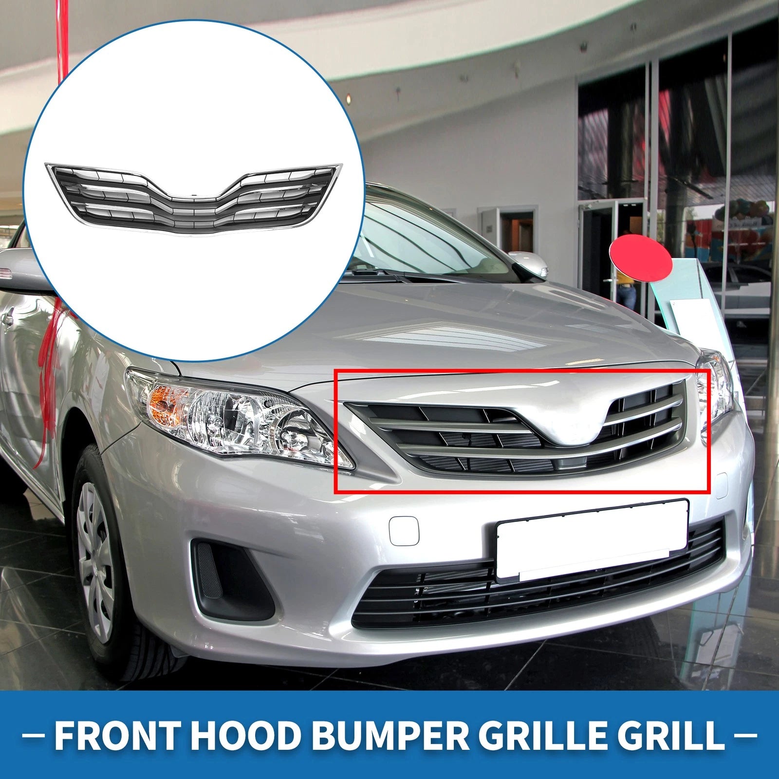 Front Hood Bumper Grille for Toyota Camry (2010) Chrome Silver Black
