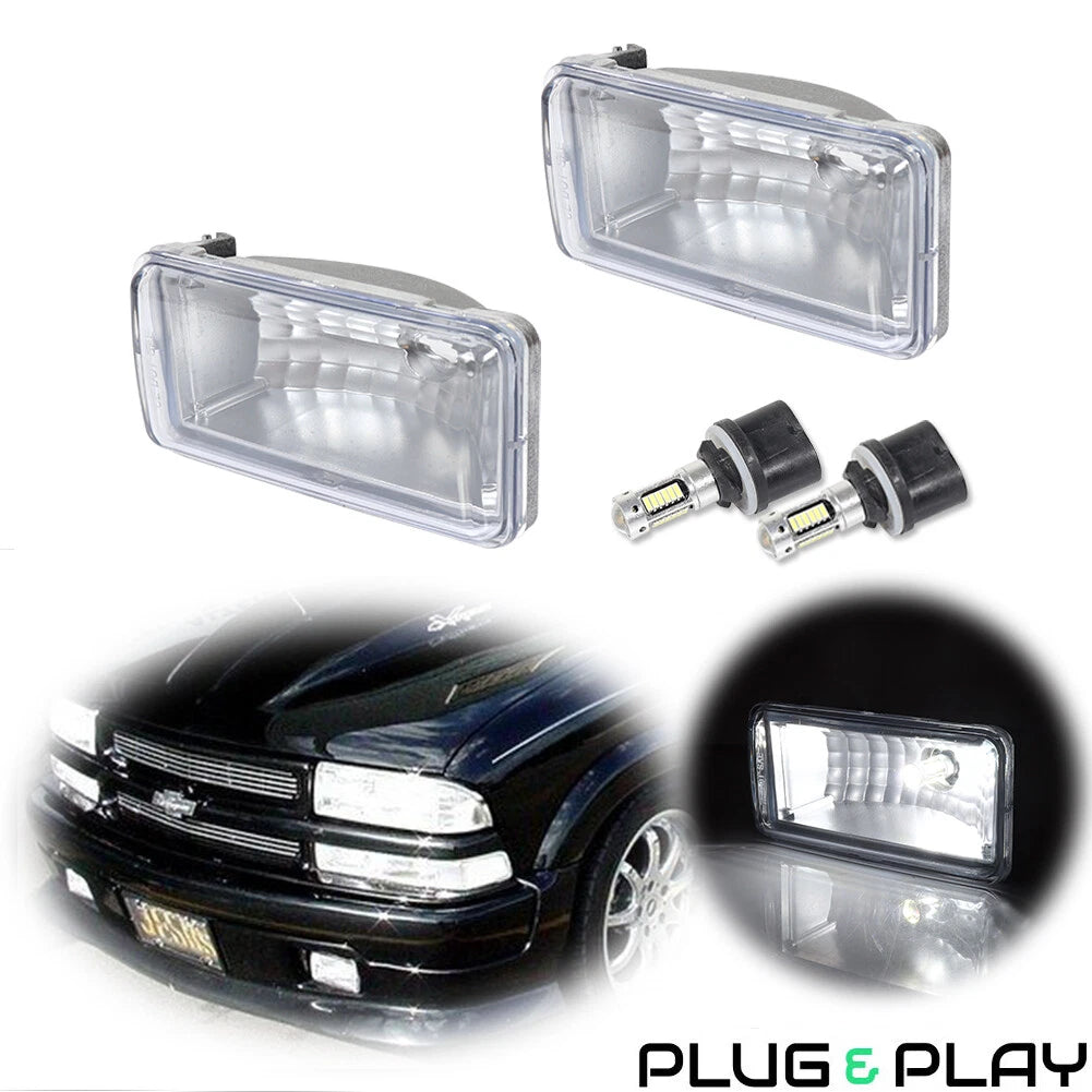 Pair Clear Bumper Fog Lights for Chevy S10 Pickup Blazer (1998–2004)