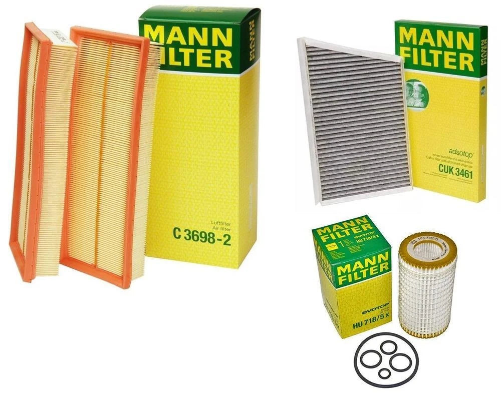 Mann Oil Air Carbon Cabin Filter Kit for Benz W203 C203 C209 C230 C280 CLK320 (2000–2010)