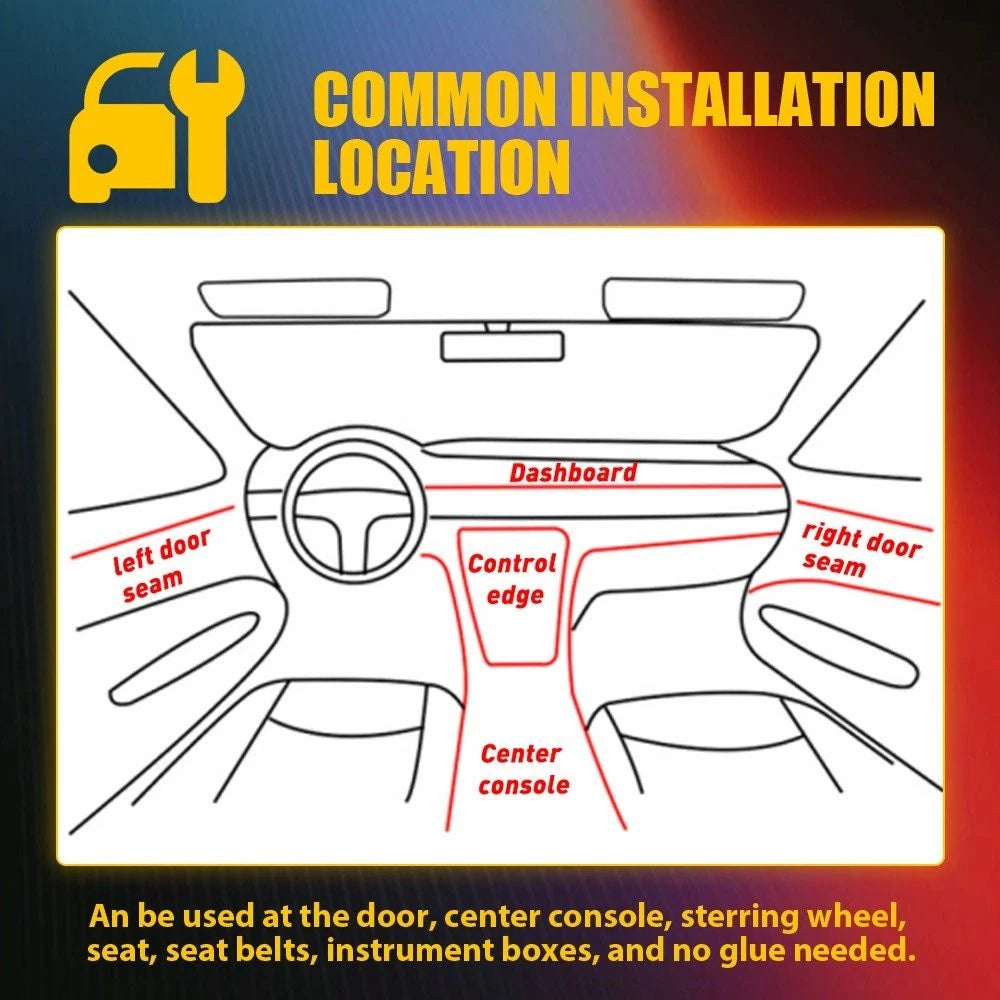8M RGB LED Car Interior Light Strip Kit for Universal Applications