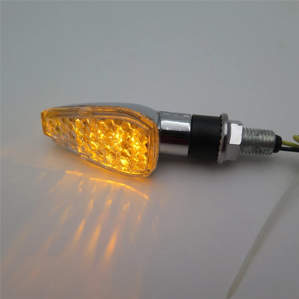 LED Motorcycle Dual Sport Turn Signal for Suzuki Kawasaki Honda Yamaha (Chrome)