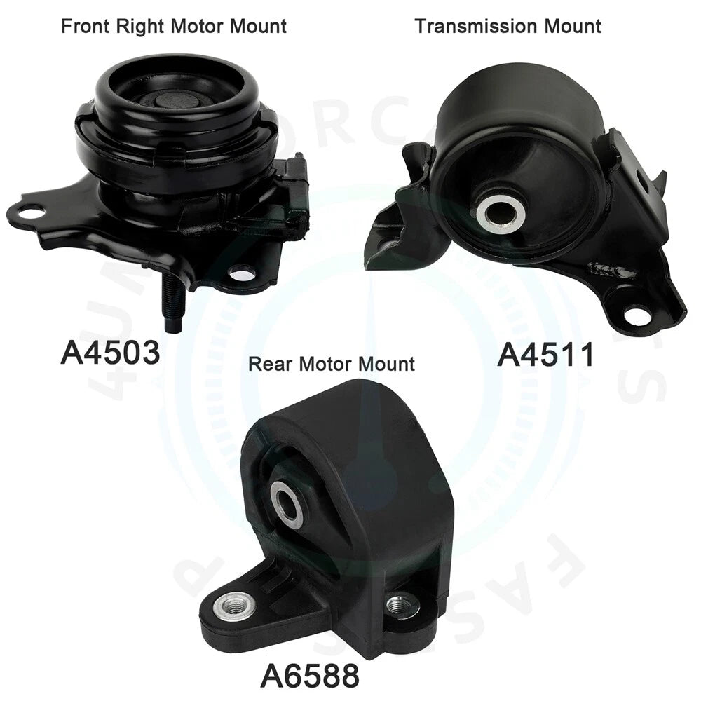 3X Engine Motor Mounts for Honda Civic (2003–2005) 1.3L Hybrid