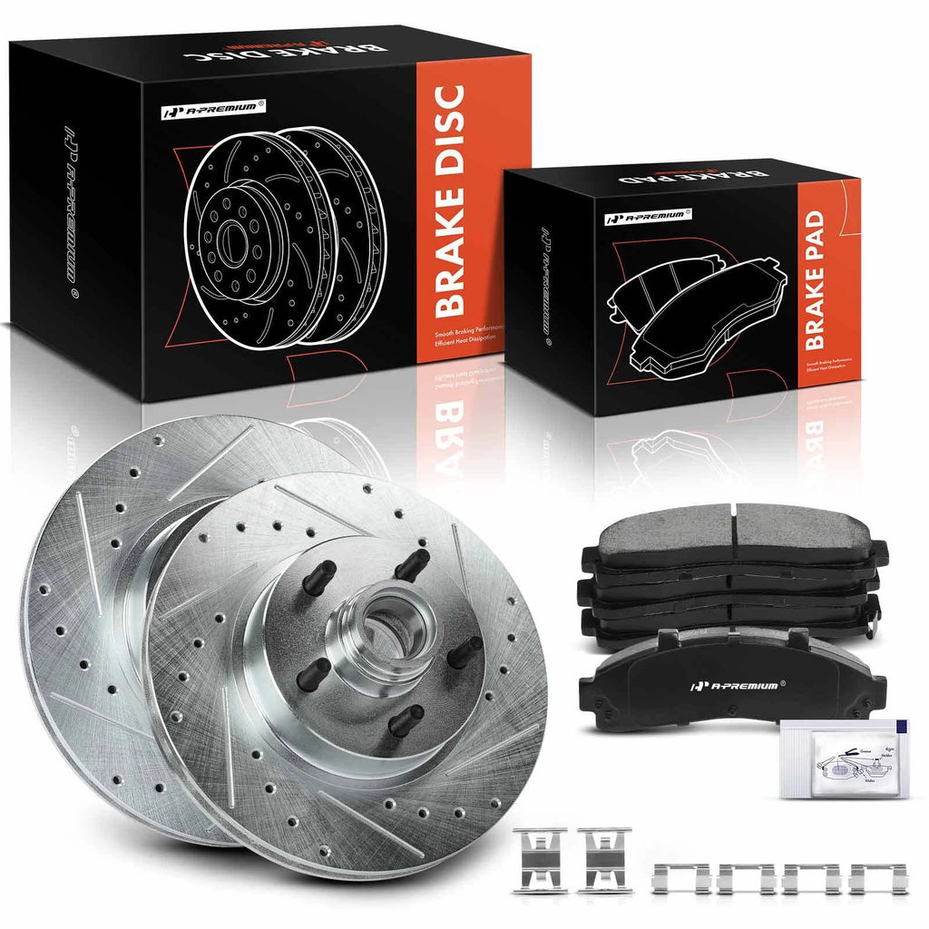 Front Drilled Brake Rotors & Ceramic Pads for Ford Explorer Ranger 