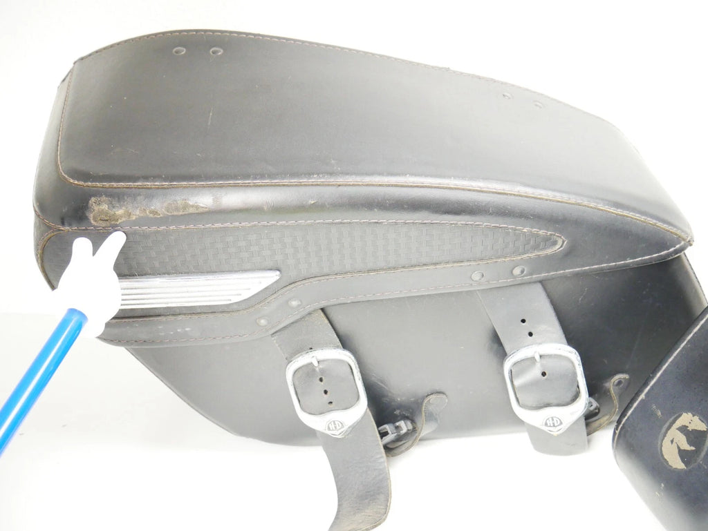 Set of 2 Black Leather Saddlebags for Harley Davidson Touring Road King (1997–2008)