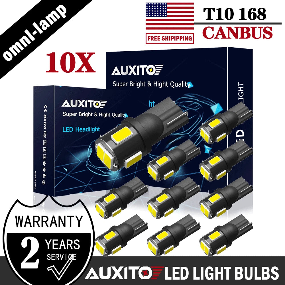 10X 6000K Super White T10 LED Interior Dome Light for Various Models