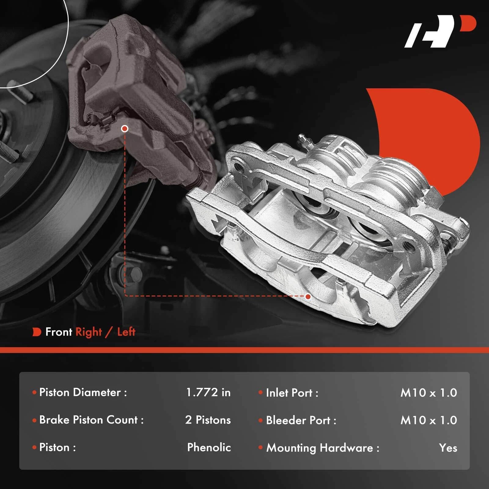 Pair Front Brake Calipers for Chevy Trailblazer (2002-2005)
