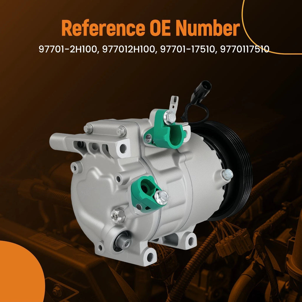 A/C Compressor 4-Groove for Hyundai Elantra (2007–2012) L4 2.0L VS16 977012H102