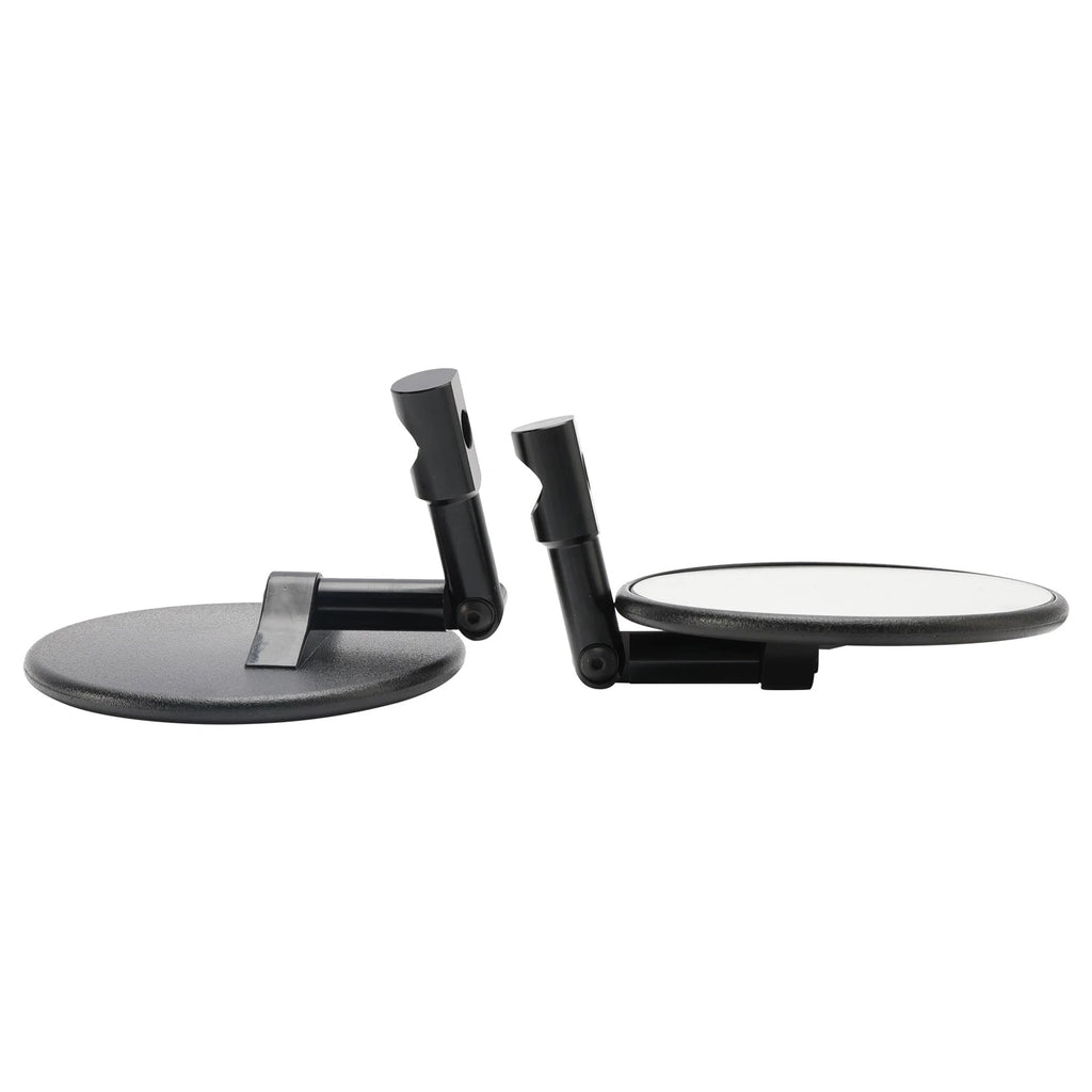 Pair of Black Round Handlebar Mirrors for Superbike Supermoto (M8 M10)