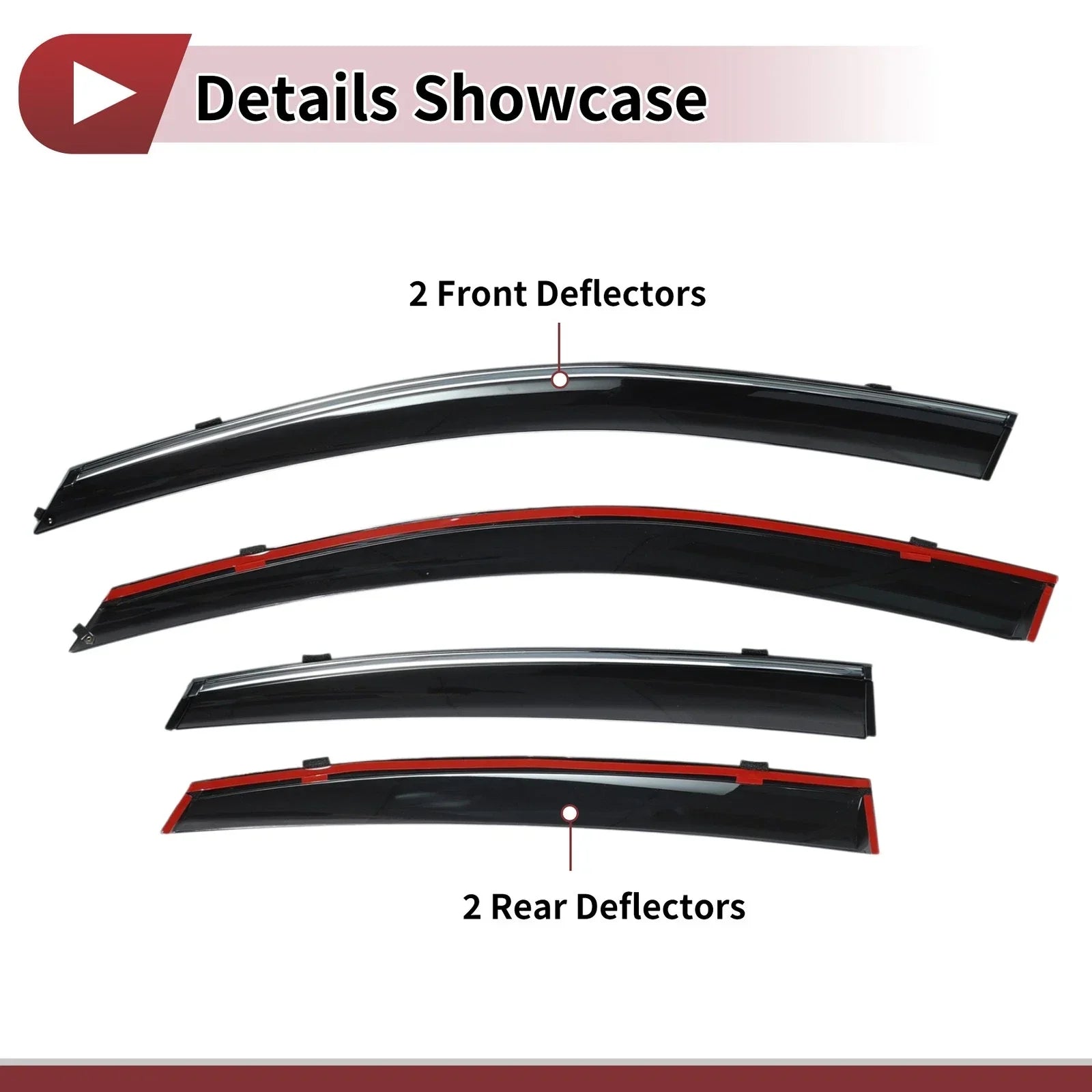 Window Deflectors for Hyundai Elantra Sedan 2007-2010 Side Vent Visors 1 Set