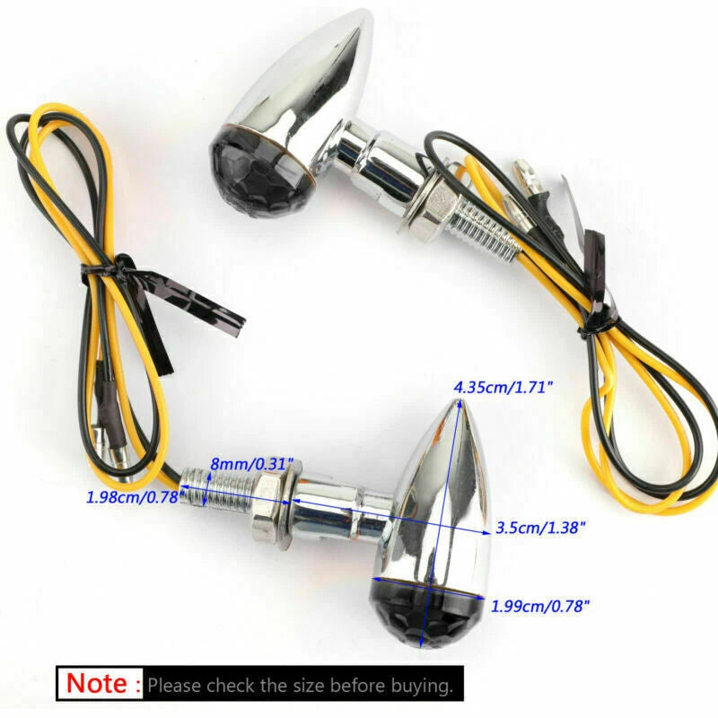 Universal Chrome Mini Bullet Turn Signal Indicator Light for
