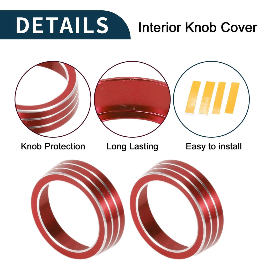 2X AC Climate Heater Switch Knob Cover for Honda Civic (2016–2020) Red