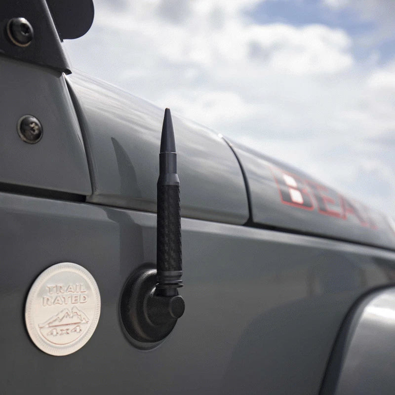 Billet Bullet Radio Antenna 5.5 in Black Carbon Fiber for 2015–2022 Jeep