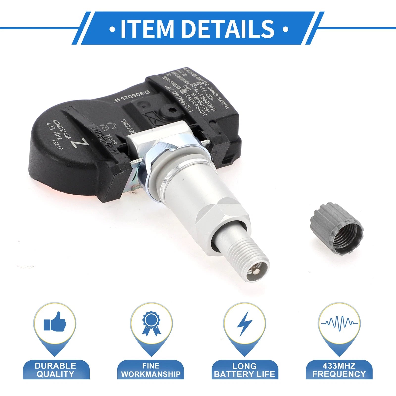 Tire Pressure Sensor for Nissan Altima (2013–2018) 407003JA0A 433MHz