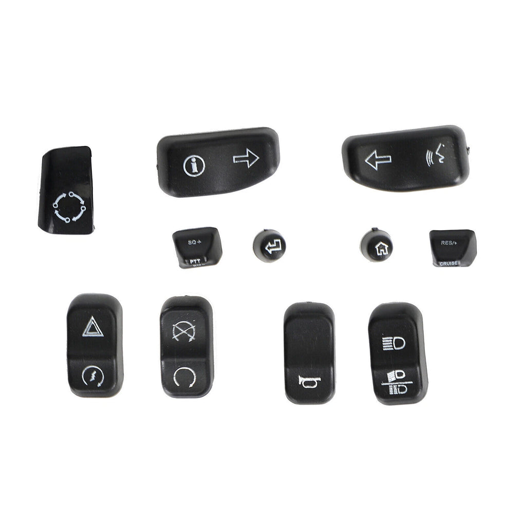 11 Pieces Control Switch Cap Buttons for Harley-Davidson Glide Road King (2014–2019) T9