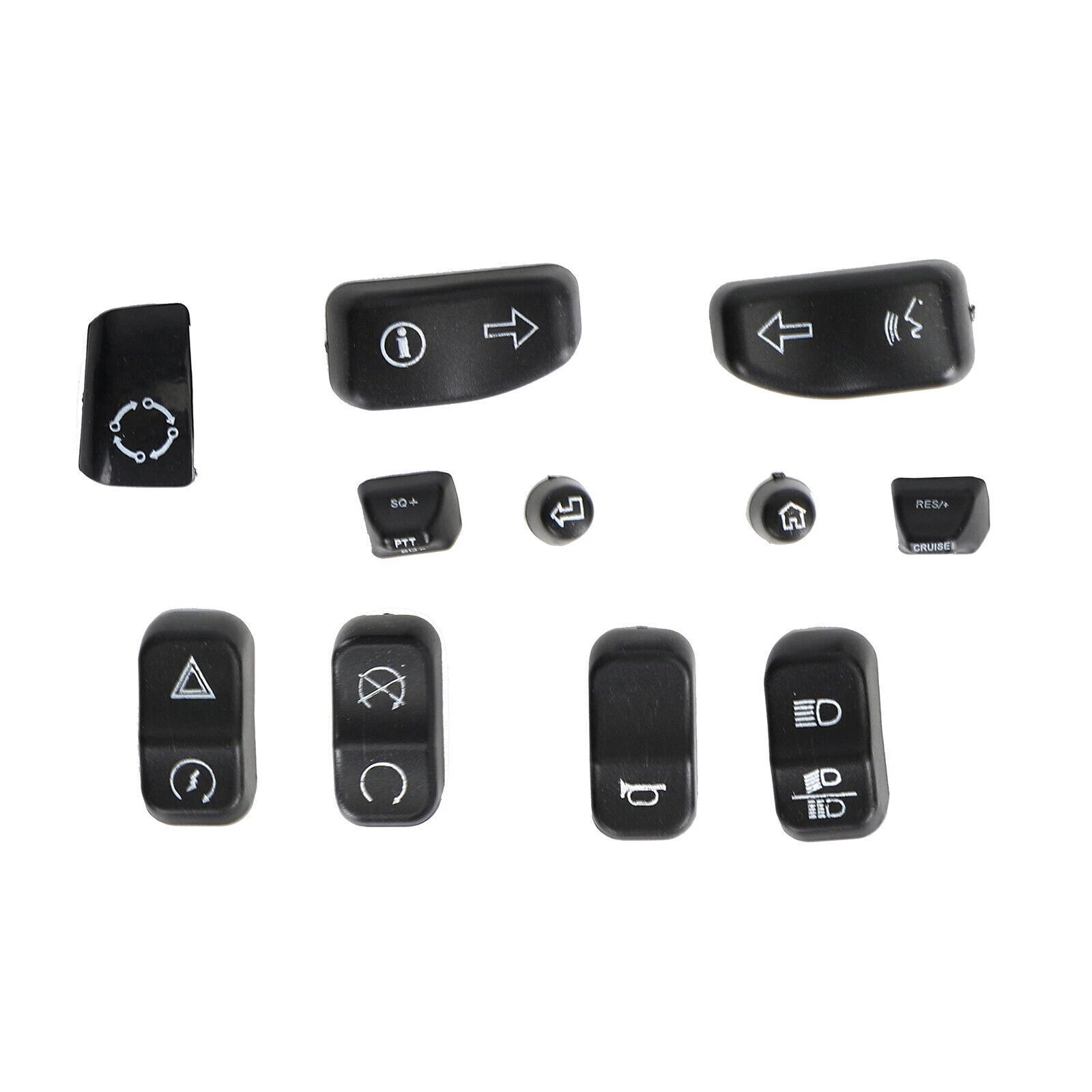 11 Pieces Control Switch Cap Buttons for Harley-Davidson Glide Road King (2014–2019) T9